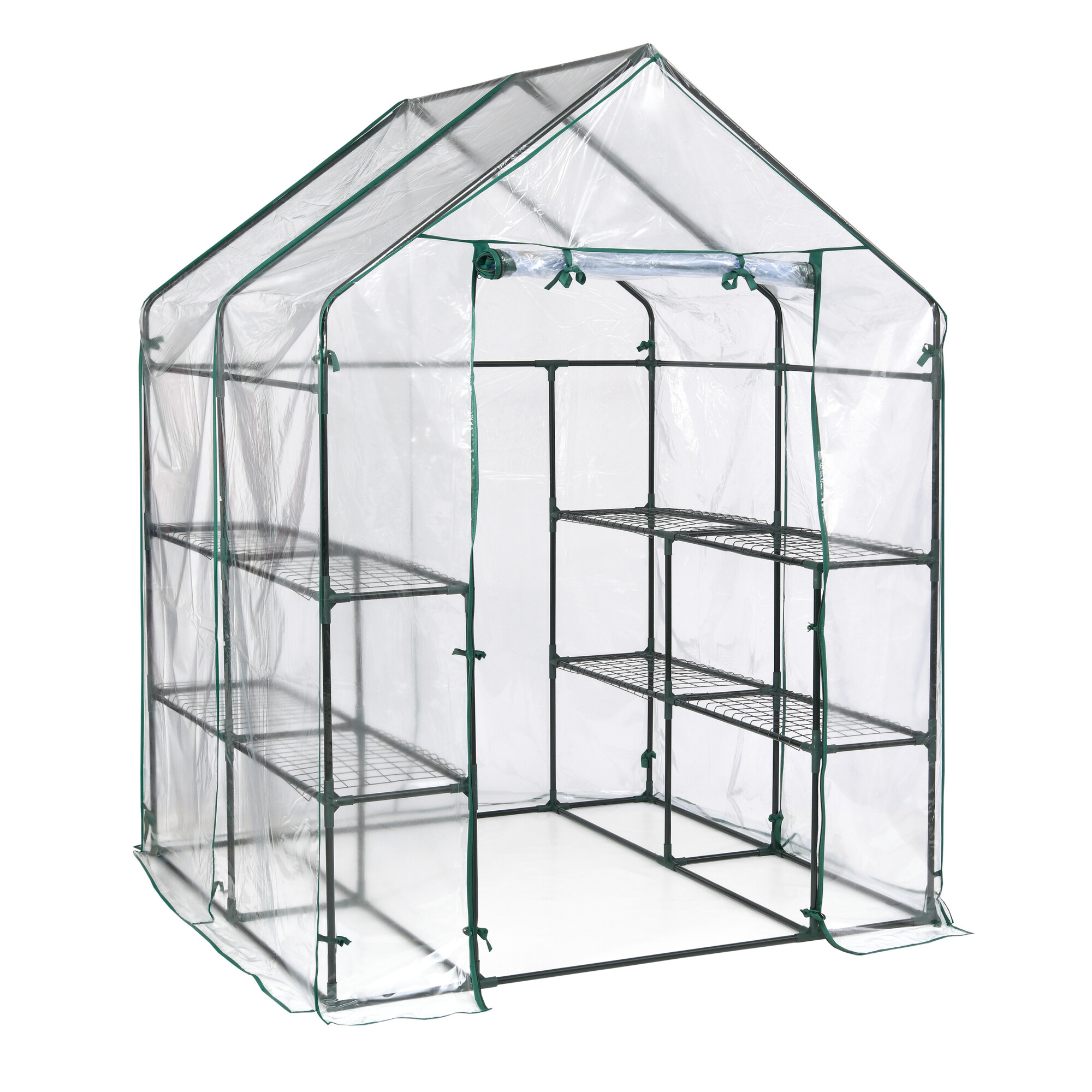 Scotts, Miracle-Gro Mini Greenhouse 4ft. 8in. x 4ft. 8in. x 6ft. 5in., Length 4.7 in, Width 4.7 in, Model# 70527